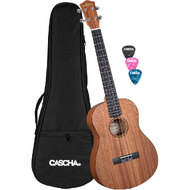 Cascha Mahogany Series Baritone Ukulele in Natural Finish with Bag