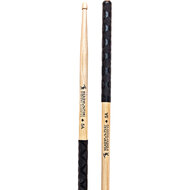 Headhunters Hickory Classic 5A Drum Sticks with Wood Tip & Black-X Grip (1-Pair)