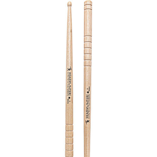 Headhunters Hickory Grooves B Drum Sticks with Wood Tip (1-Pair)