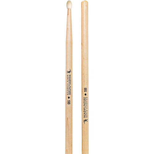 Headhunters Maple Classic 5B Drum Sticks with Nylon Tip (1-Pair)