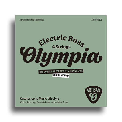 Olympia Artisan Series Coated Light Top Medium Bottom Electric Bass String Set (45-105)