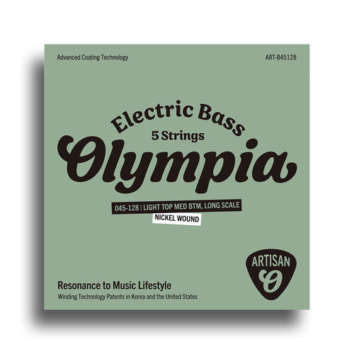 Olympia Artisan Series Coated Light Top Medium Bottom Electric Bass 5-String Set (45-128)