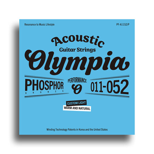 Olympia Performance Series Phosphor Bronze Custom Light Acoustic Guitar String Set (11-52)