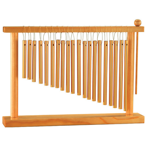 Opus Percussion 20 Bar Chime Set on Wooden Frame Stand with Mallet